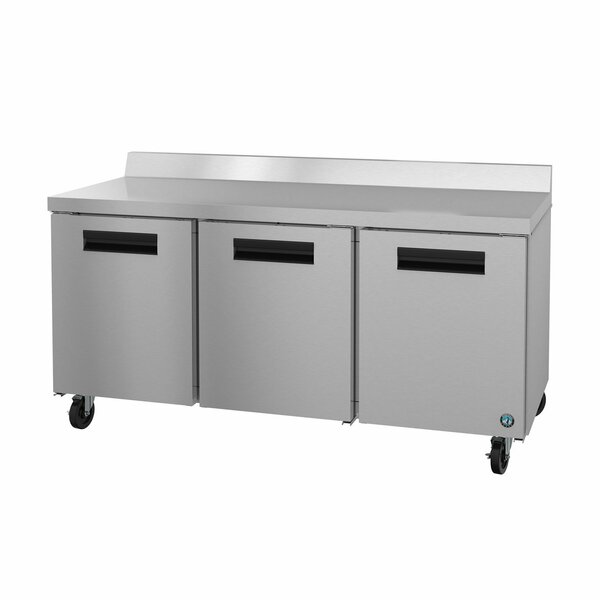 Hoshizaki America Refrigerator, Three Section Worktop, Stainless Doors WR72B